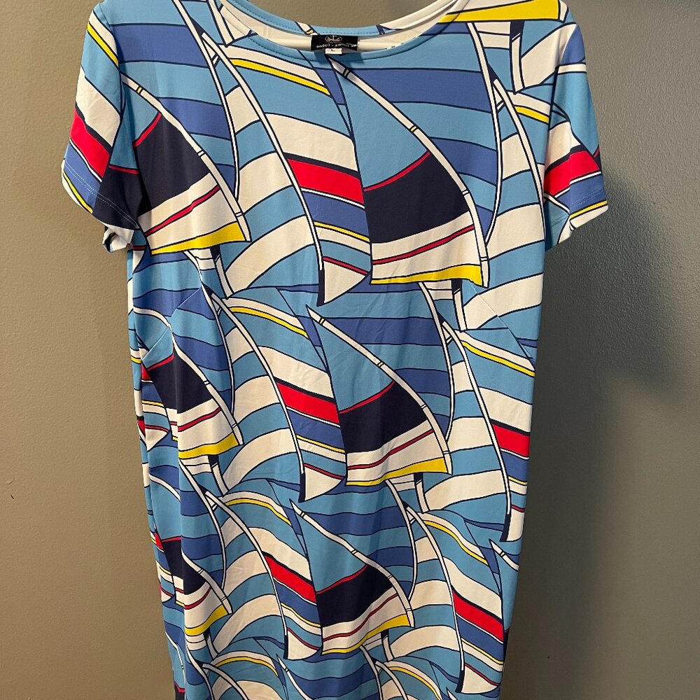 Woman's dress size L 4th of July Sailboats dress